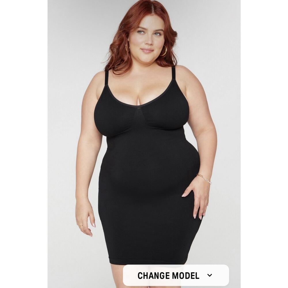 Fabletics Smooth As Hell Black Shaping Mini Dress Size 1XL